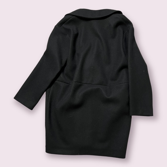 ☃️🍁TOPSHOP Black Long Winter Coat Double Breasted Menswear - Picture 12 of 16